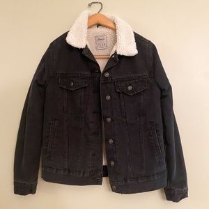 Primark Black Denim Jacket Fur Lined